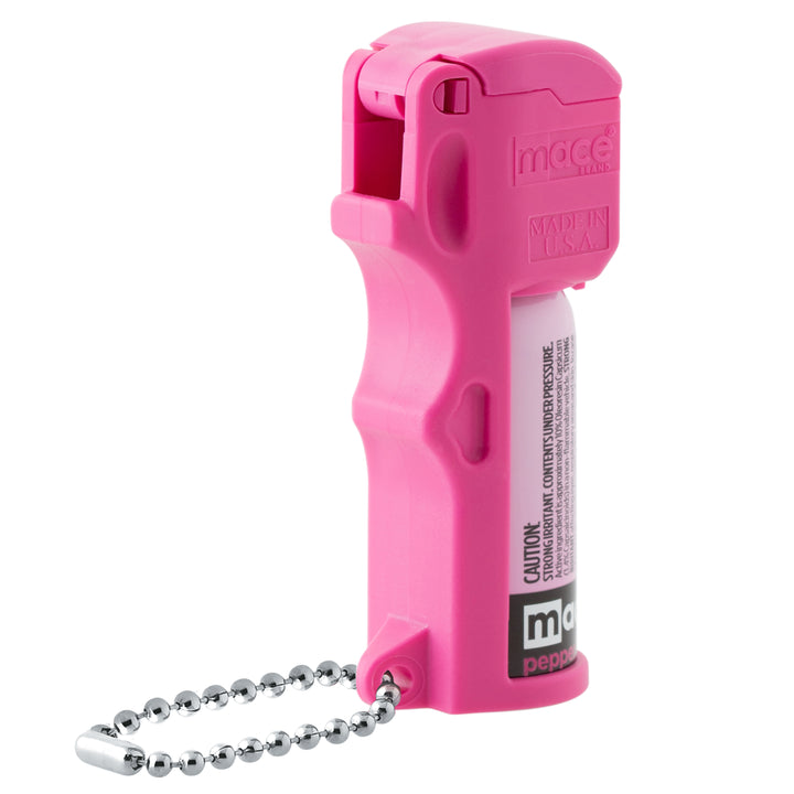 Pocket Size Mace Pepper Spray- Ideal self defense keychain for women, 10 ft range, Made in the USA- HotPink