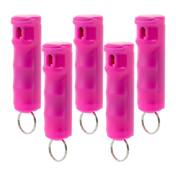 Value Pack (5) Hot Pink Hard Case Pepper Sprays