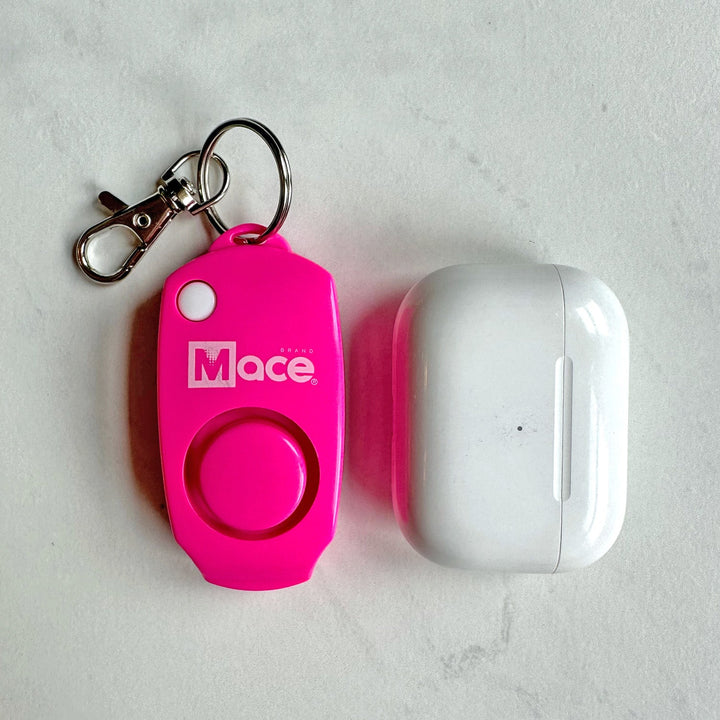 Mace personal alarm, 130 decibel, self defense keychain, ideal for school age kids- Pink