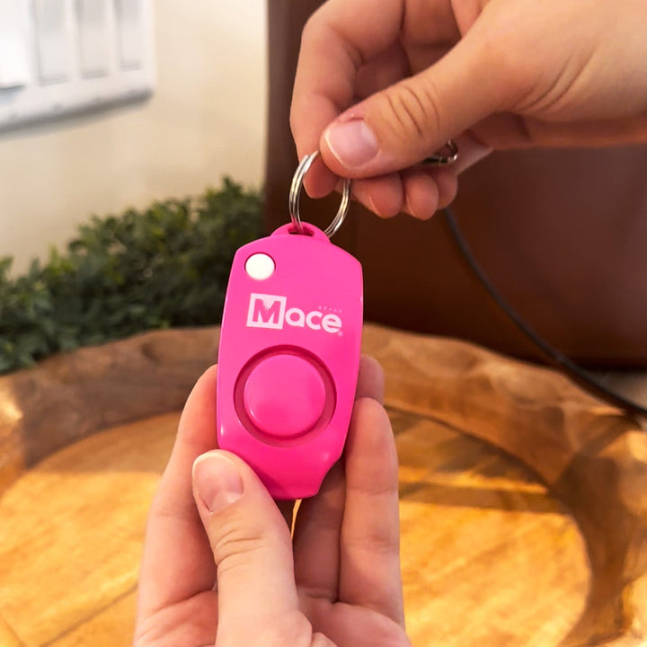 Mace personal alarm, 130 decibel, self defense keychain, ideal for school age kids- Pink