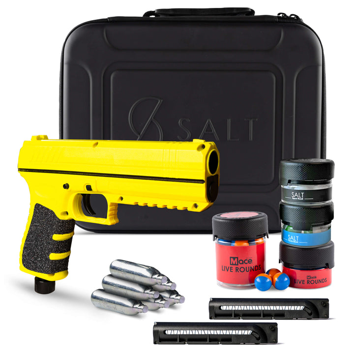 s2 Salt + Mace® Brand Pepper Launcher Bundle (Yellow)