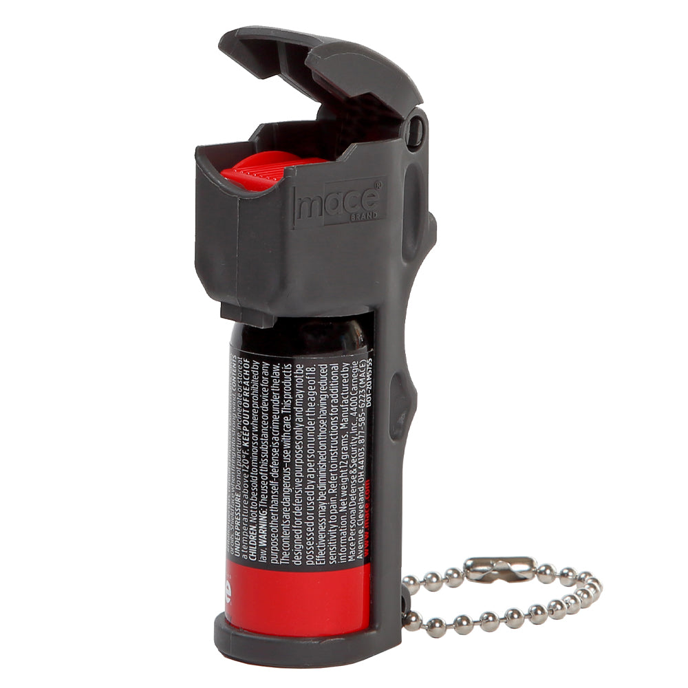 Pocket Size Mace Pepper Spray- Ideal self defense keychain for women, 10 ft range, Made in the USA- Available in High Visibility Black